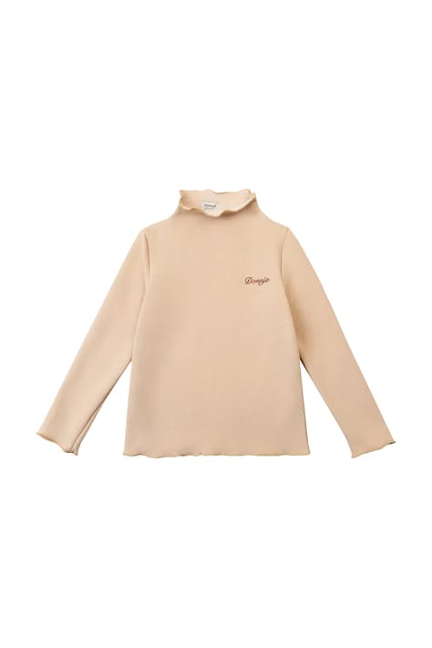 Donsje longsleeve dziecięcy Jotte Top kolor beżowy z półgolfem 4105600
