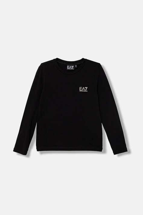 EA7 Emporio Armani longsleeve bawełniany dziecięcy kolor czarny 7G000138 AF10373