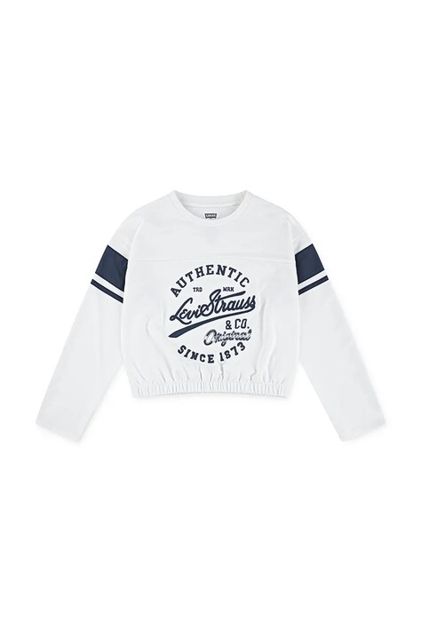 Dětské tričko s dlouhým rukávem Levi's VARSITY LS TEE bílá barva, 4EN503