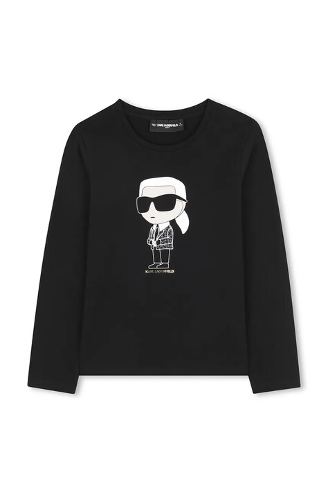 Karl Lagerfeld longsleeve dziecięcy kolor czarny Z30938