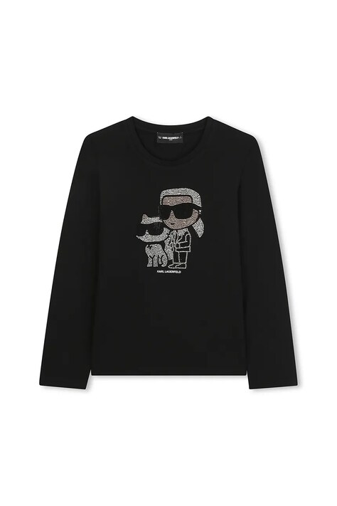 Karl Lagerfeld longsleeve dziecięcy kolor czarny Z30940