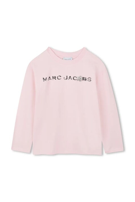 Παιδικό βαμβακερό μακρυμάνικο Marc Jacobs χρώμα: ροζ, W60587
