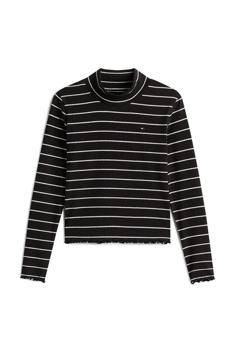 Tommy Hilfiger longsleeve dziecięcy kolor czarny z półgolfem KG0KG08867