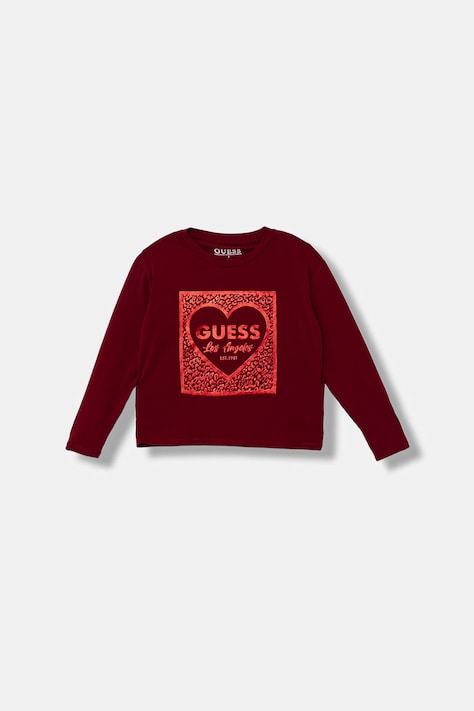 Дитячий лонгслів Guess колір бордовий J5BI01 J1314