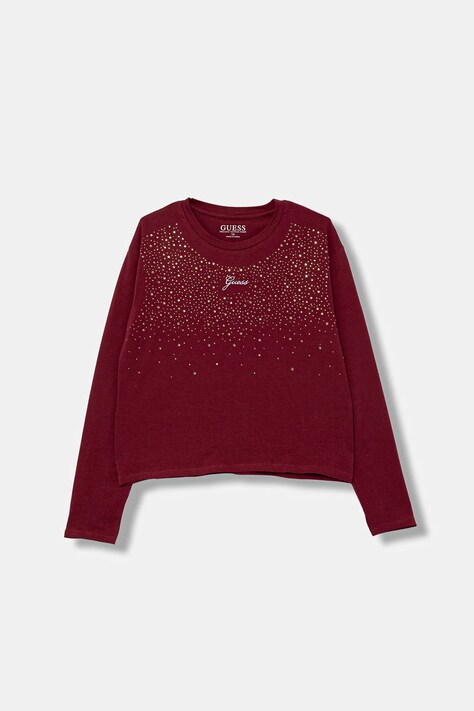 Guess longsleeve dziecięcy kolor bordowy J5BI06 J1314