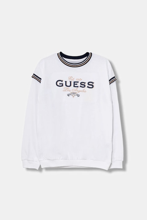 Detská bavlnená košeľa s dlhým rukávom Guess biela farba, J5BI29 K8VA4
