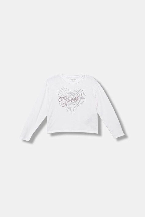 Детска блуза с дълги ръкави Guess в бяло J5BI35 J1314