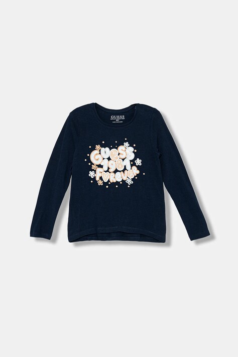 Guess longsleeve bawełniany dziecięcy kolor granatowy K5BI09 J1314