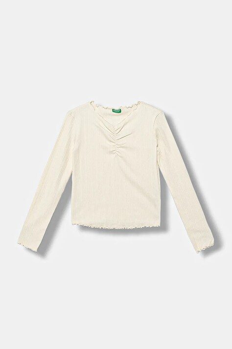 United Colors of Benetton longsleeve dziecięcy kolor beżowy 3KIEC10Q9