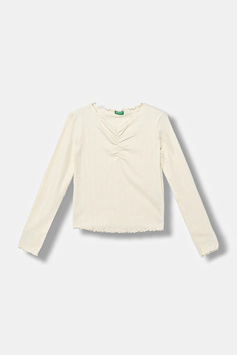 Παιδικό μακρυμάνικο United Colors of Benetton χρώμα: μπεζ, 3KIEC10Q9