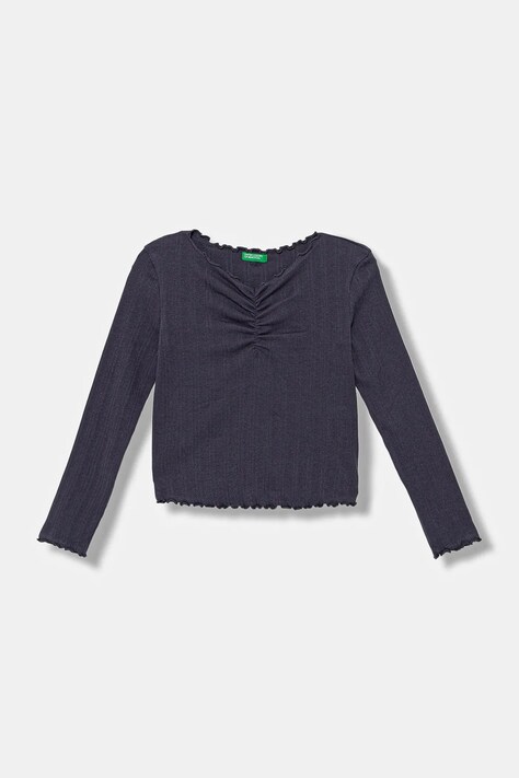 Дитячий лонгслів United Colors of Benetton колір сірий 3KIEC10Q9