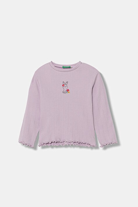 United Colors of Benetton longsleeve dziecięcy kolor fioletowy 3KIEG10KK