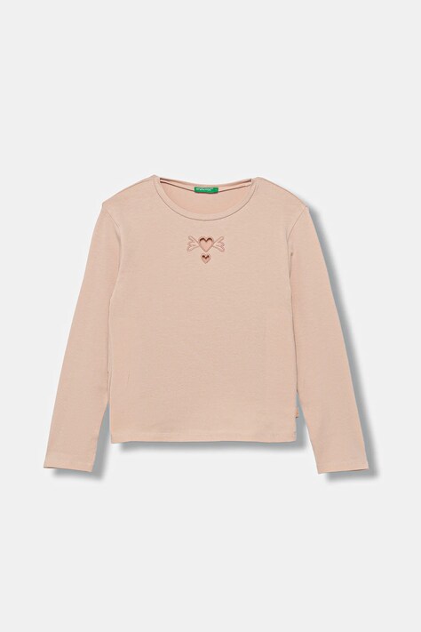 United Colors of Benetton longsleeve dziecięcy kolor różowy 3P4ZC10QF