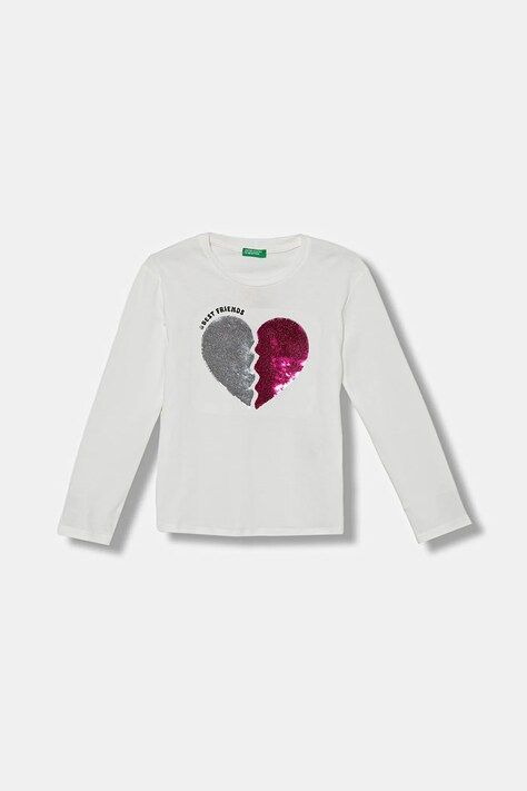 United Colors of Benetton longsleeve bawełniany dziecięcy kolor biały 3I1XC10QJ