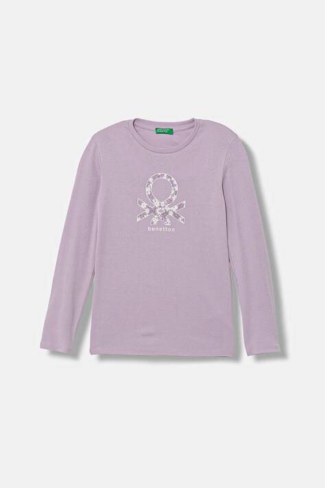 United Colors of Benetton longsleeve bawełniany dziecięcy kolor fioletowy 3I9WC10Q2