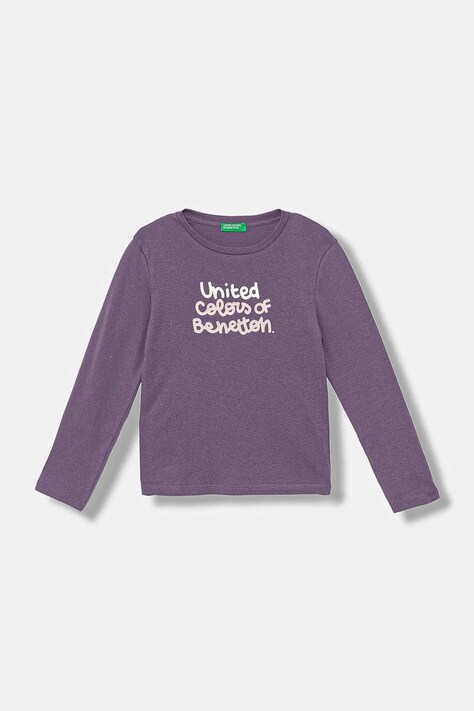 United Colors of Benetton longsleeve bawełniany dziecięcy kolor fioletowy 3I9WG10JS