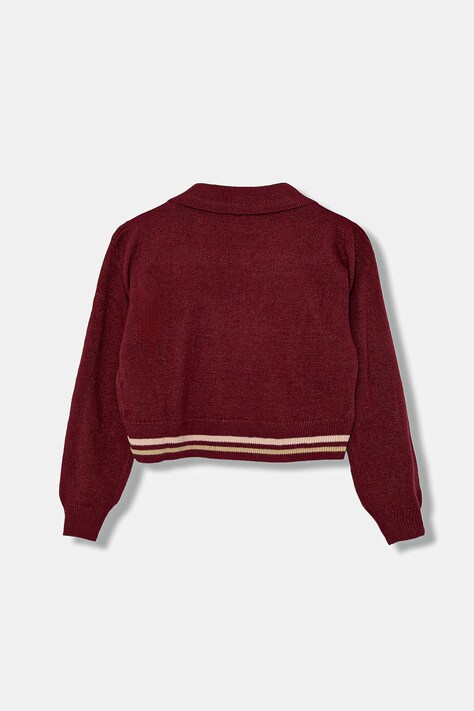 Дитячий светр United Colors of Benetton — AW25-BUG06H, бордо — фото 2