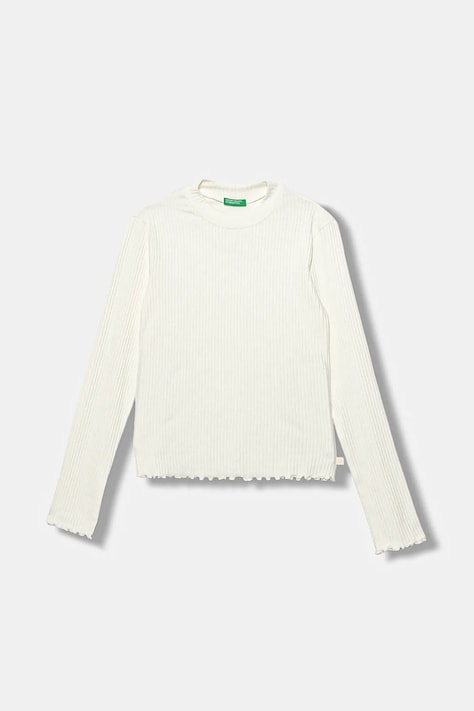 United Colors of Benetton longsleeve dziecięcy kolor biały 3F1AC203O
