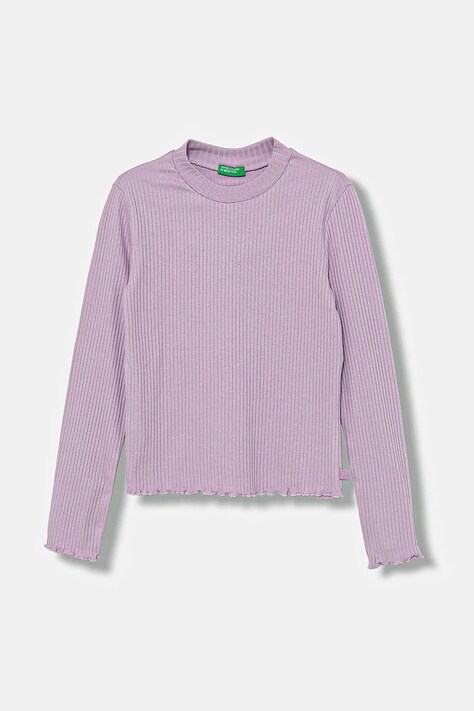 Дитячий лонгслів United Colors of Benetton колір фіолетовий 3F1AC203O