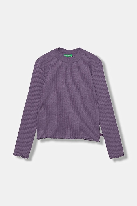 Detské tričko s dlhým rukávom United Colors of Benetton fialová farba, 3F1AC203O