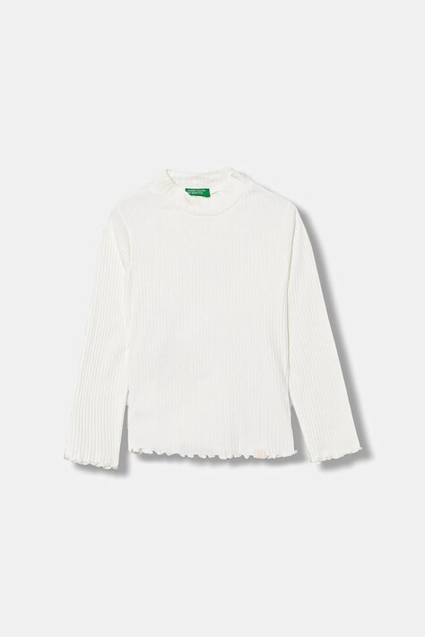 Дитячий лонгслів United Colors of Benetton колір білий 3F1AG10JT