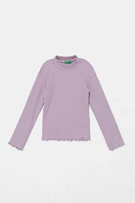 Dětské tričko s dlouhým rukávem United Colors of Benetton fialová barva, 3F1AG10JT