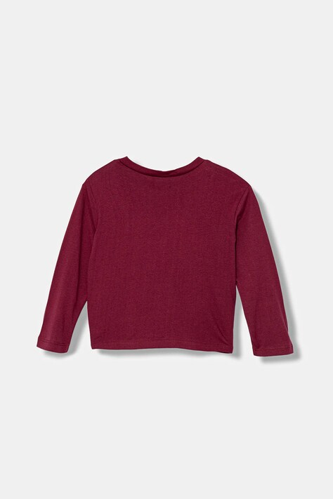 United Colors of Benetton longsleeve bawełniany dziecięcy kolor bordowy 3I1XG10KI