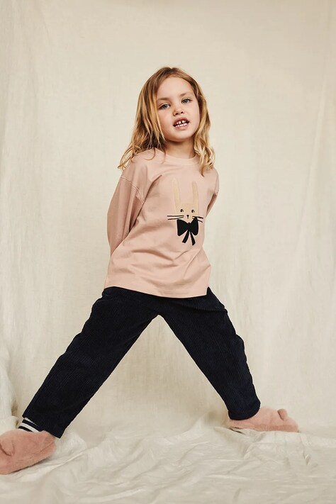Liewood longsleeve bawełniany dziecięcy Apia Placement Longsleeve T-shirt kolor różowy LW20675