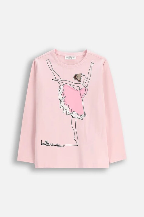 Coccodrillo longsleeve dziecięcy kolor różowy EVERYDAY GIRL A