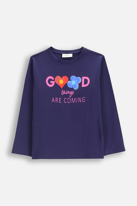 Coccodrillo longsleeve dziecięcy kolor granatowy EVERYDAY GIRL A