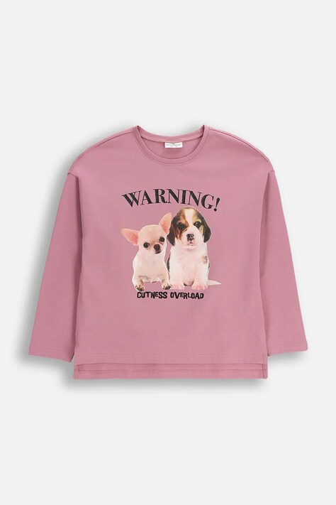 Coccodrillo longsleeve dziecięcy kolor różowy CRAFT PUNK GIRL JUNIOR
