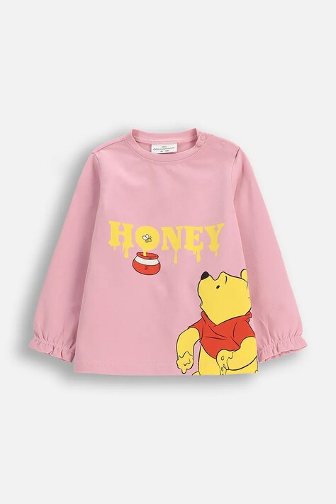 Coccodrillo longsleeve bawełniany niemowlęcy kolor różowy LICENCE GIRL