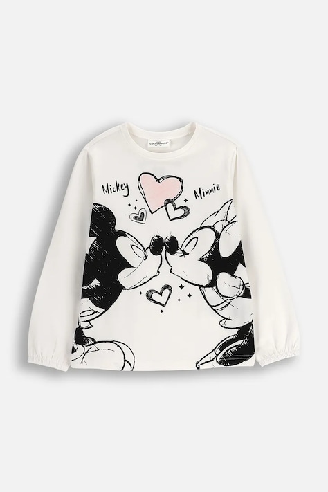 Coccodrillo longsleeve copii culoarea bej, LICENCE GIRL