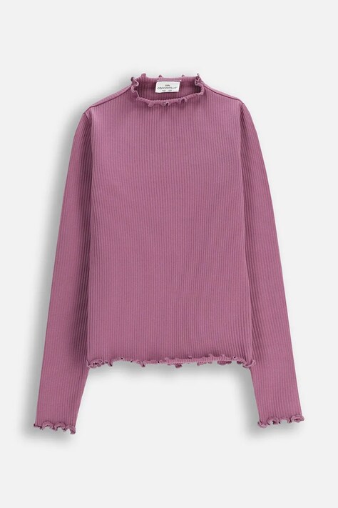 Coccodrillo longsleeve dziecięcy kolor fioletowy WINTER COSY GRIL JUNIOR