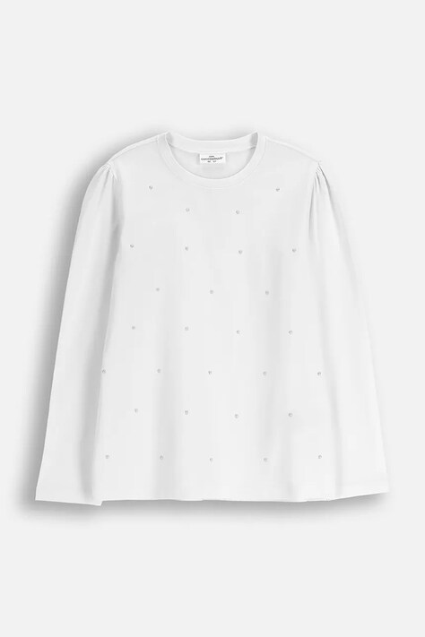 Coccodrillo longsleeve z bawełną dziecięcy kolor biały ELEGANT PARTY GIRL