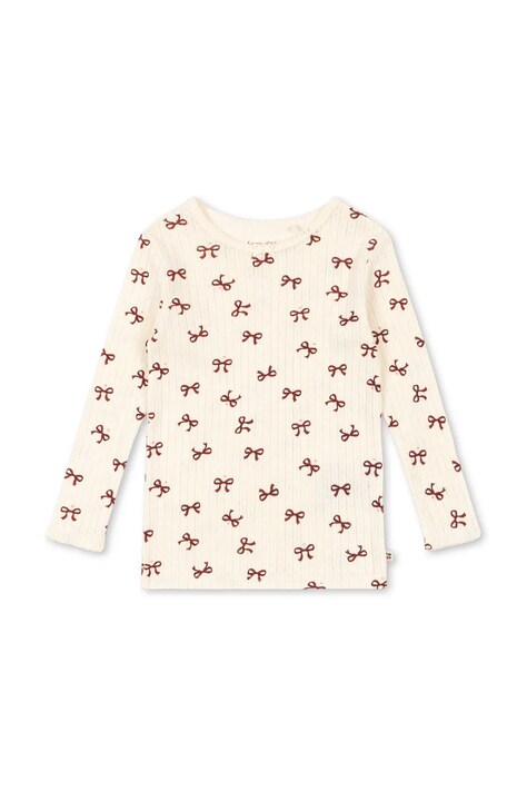 Konges Sløjd longsleeve bawełniany dziecięcy MINNIE BLOUSE GOTS kolor beżowy KS104372