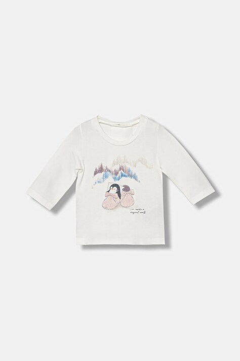 United Colors of Benetton longsleeve niemowlęcy kolor biały 35UKA106S