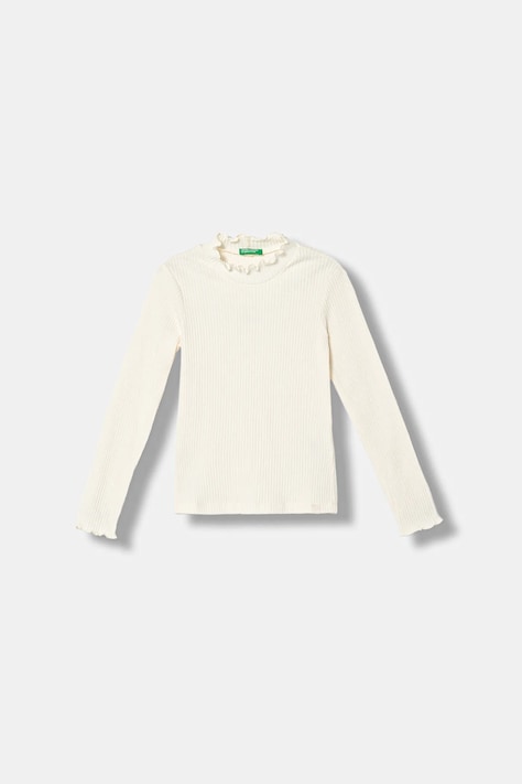 Παιδικό μακρυμάνικο United Colors of Benetton χρώμα: μπεζ, 381PC10RC