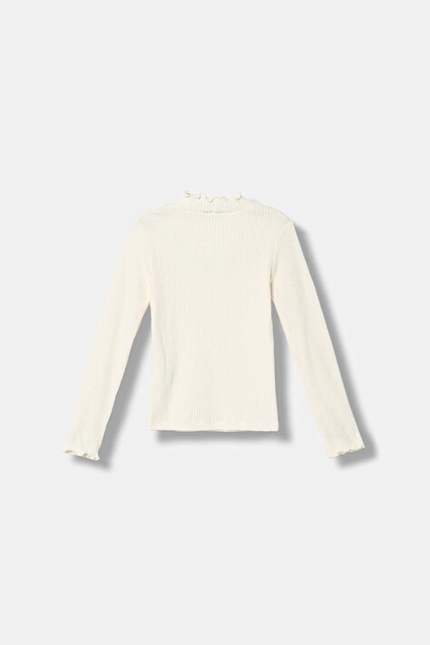 United Colors of Benetton longsleeve dziecięcy kolor beżowy z półgolfem 381PC10RC