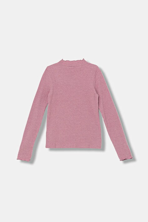 United Colors of Benetton longsleeve dziecięcy kolor różowy z półgolfem 381PC10RC