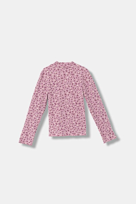 United Colors of Benetton longsleeve dziecięcy kolor różowy z półgolfem 39EMG10LA