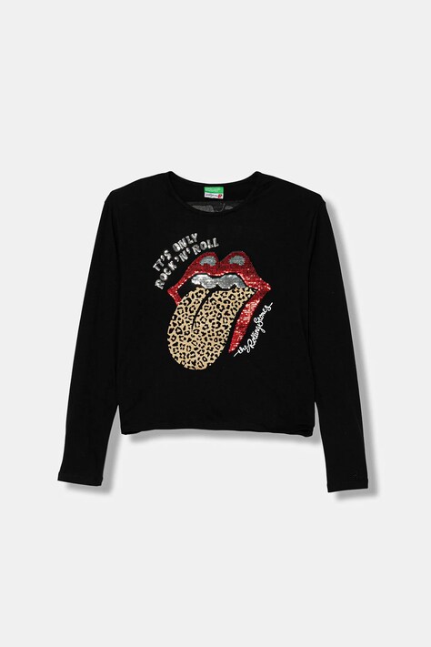 United Colors of Benetton longsleeve dziecięcy kolor czarny 3ATNC10RI