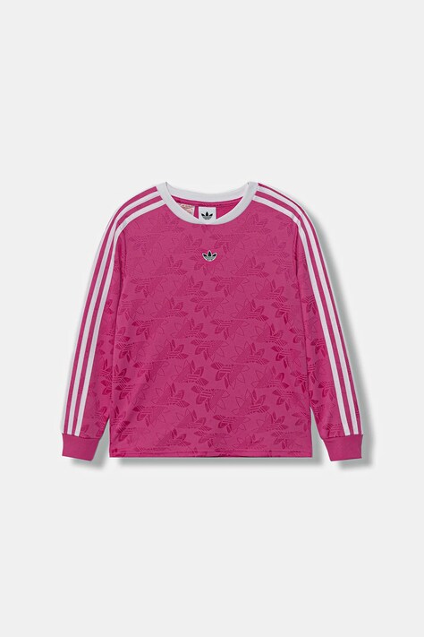 Детска блуза с дълги ръкави adidas Originals в розово с апликация JW2845