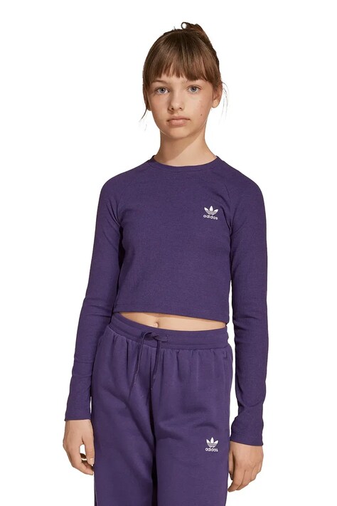 Παιδικό μακρυμάνικο adidas Originals χρώμα: μοβ, JW2600
