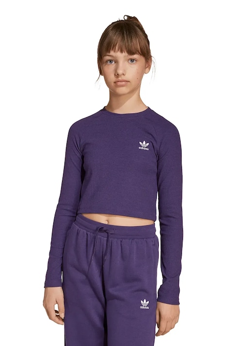 adidas Originals longsleeve copii culoarea violet, cu imprimeu, JW2600