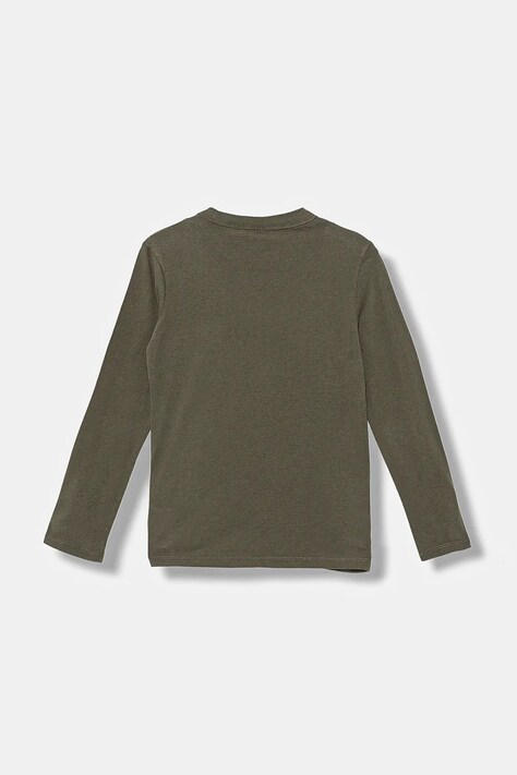 Napapijri longsleeve bawełniany dziecięcy S-CHAMOIS kolor zielony z nadrukiem NP0A4HYKG0A1