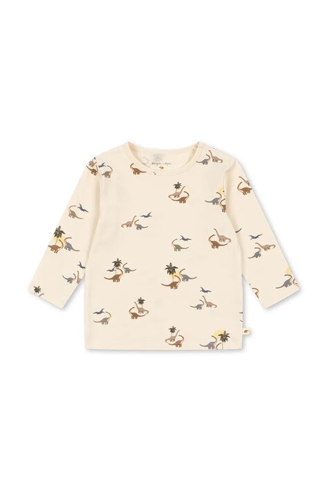Konges Sløjd longsleeve niemowlęcy BASIC BLOUSE GOTS kolor beżowy wzorzysty KS103701