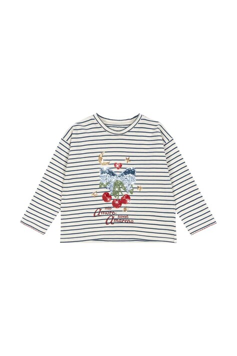Konges Sløjd longsleeve bawełniany dziecięcy LIN LS TEE GOTS kolor multicolor z nadrukiem KS103859