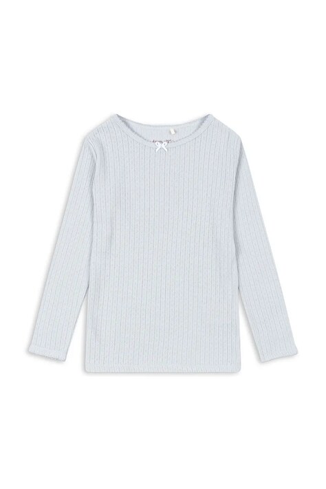 Konges Sløjd longsleeve bawełniany dziecięcy MINNIE BLOUSE GOTS kolor niebieski z nadrukiem KS103915