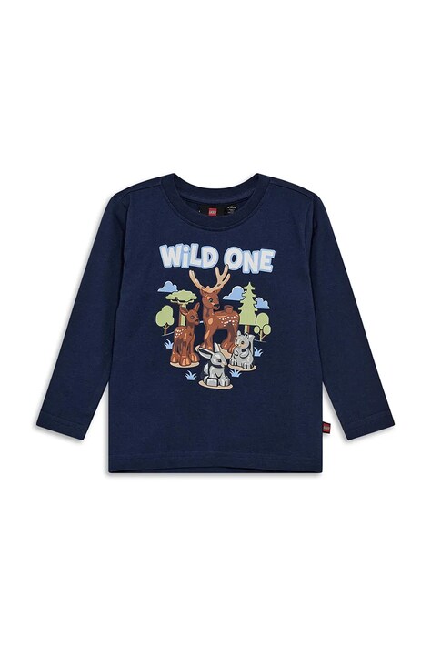 Lego longsleeve bawełniany niemowlęcy LWTASI 700 kolor granatowy z nadrukiem 11011007